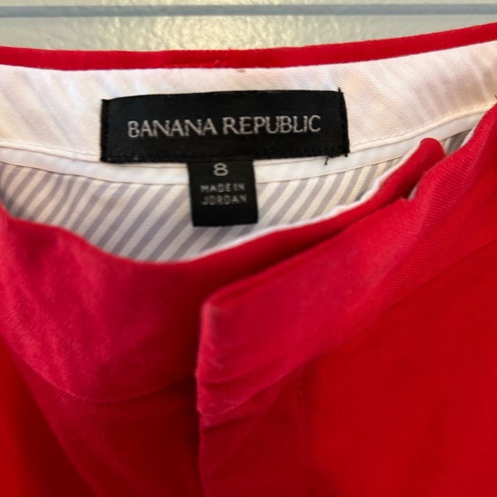 Banana Republic Red Cropped Ankle Pants - Picture 2 of 3